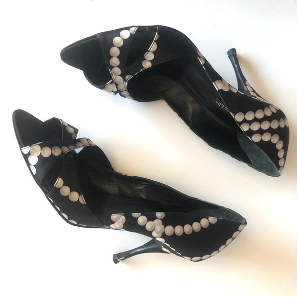 Vintage Hollywould Satin Peep Toe Pumps - Picture 7 of 16